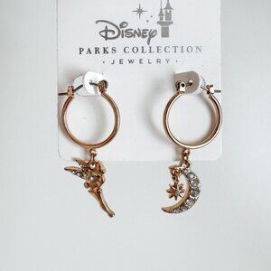 NWT Disney Parks Tinkerbell Peter Pan Earrings - Gold Color and Silver CZ